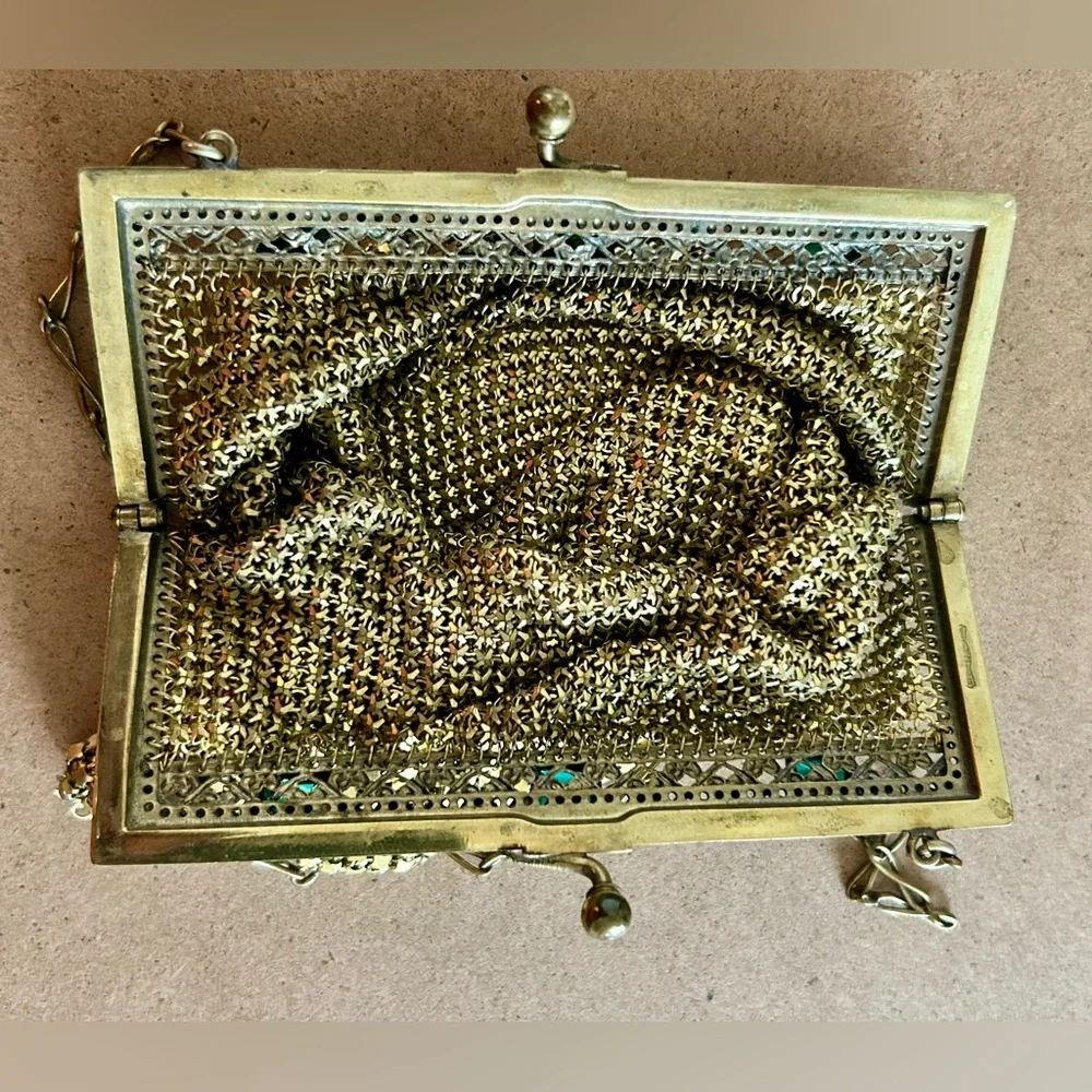 Vintage 1920s Whiting & Davis Metal Mesh Purse - Picture 9 of 14